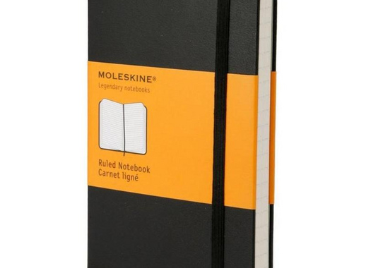 Блокнот Moleskine Classic Large A5+ 120 листов черный в линейку на сшивке (130x210 мм)